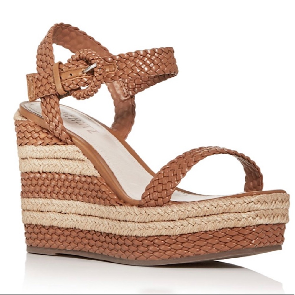 Schutz Nani Espadrille Platform Wedge Sandals 7.5